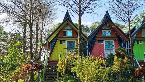 Eenvoudige chalet, balkon