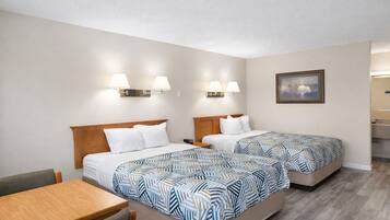 Desk, free WiFi, bed sheets