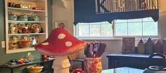 Whimsical 3 bd cottage for families and pets. Sleeps 7, free wifi/snacks