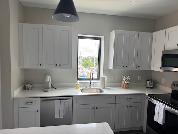 Fridge, oven, stovetop, dishwasher