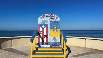 Beach umbrellas, beach towels