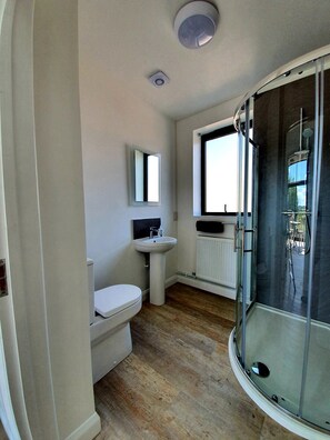 Shower, hair dryer - The Flower Room - sleeps 2 guests  in 1 bedroom (Droitwich)