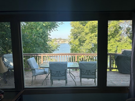 Outdoor dining. Serene Lakefront Escape With Stunning Views & Sunsets - Rice Lake, ND