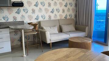 Apartment, 2 Bedrooms | Living area | 43-inch Smart TV with satellite channels