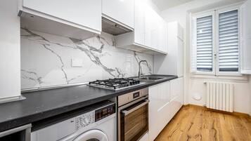 Kühlschrank, Mikrowelle, Ofen, Herdplatte