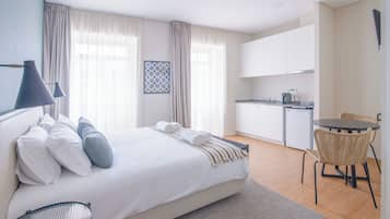 In-room safe, laptop workspace, blackout curtains, soundproofing