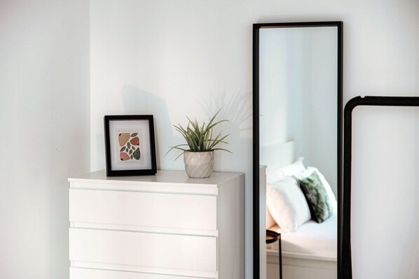 1 bedroom, iron/ironing board, bed sheets