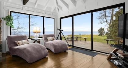 Beautiful view and beach on Lake Michigan