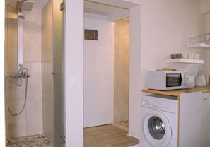 Hair dryer, towels