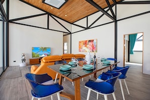 Design Villa, 3 Bedrooms, Private Pool, Pool View | Living area | 56-inch Smart TV with cable channels