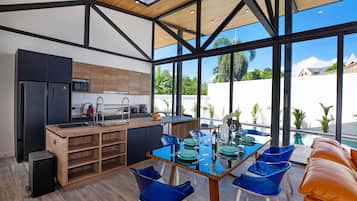 Design Villa, 3 Bedrooms, Private Pool, Pool View | Living room | 56-inch Smart TV with cable channels