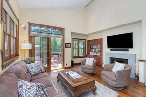 TV, fireplace, offices