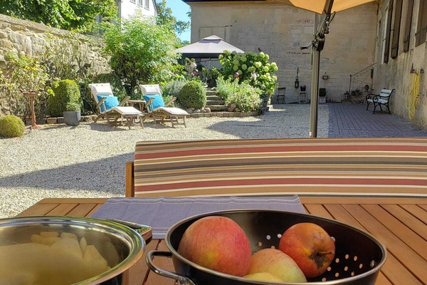 Ferienhaus Sandsteintraum, (Billerbeck)-Terrasse Ferienhaus Sandsteintraum Billerbeck
