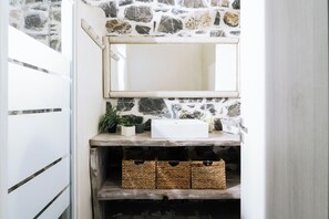 Hair dryer, towels, toilet paper