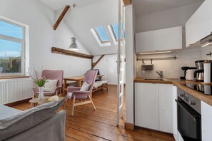 Fridge, oven, stovetop, dishwasher - Apartment 'Werkgut - Charmantes Loft' with Shared Terrace, Shared Garden and Wi-Fi (Meezen)