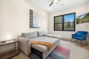 TV, fireplace, offices