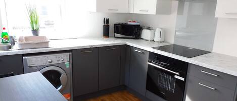 Microwave, oven, stovetop, toaster