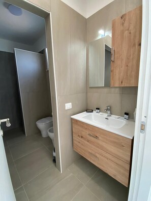 Shower, rainfall showerhead, hair dryer, bidet