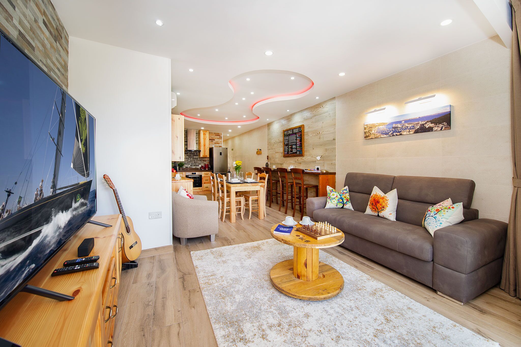 Smart TV, DVD player, books