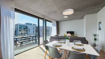 Exclusieve penthouse, 3 slaapkamers, niet-roken, uitzicht op stad | Woonruimte