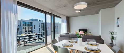 Exclusieve penthouse, 3 slaapkamers, niet-roken, uitzicht op stad | Woonruimte