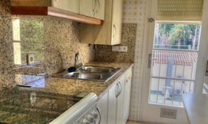 Fridge, microwave, dishwasher