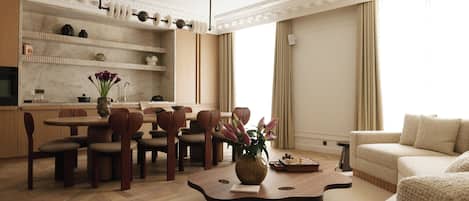 65-inch Smart TV with cable channels, fireplace, Netflix