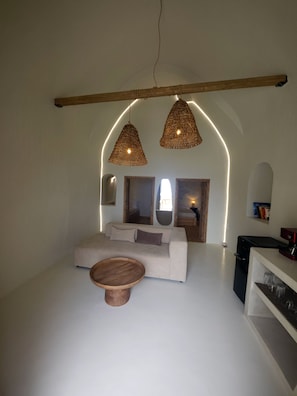 Villa, 3 Bedrooms, Hot Tub, Sea View | Living area | 40-inch Smart TV with satellite channels