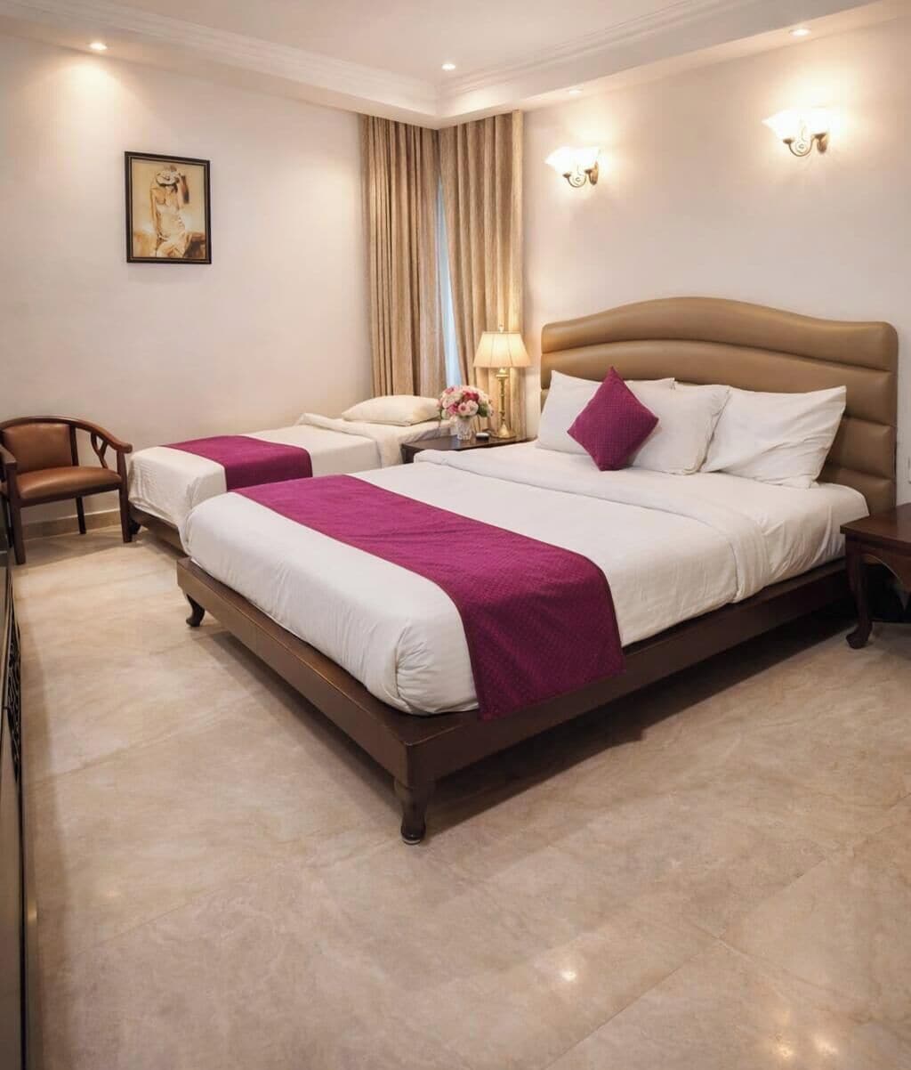 Familjerum | Egyptiska bomullslakan, sängtillbehör av högsta kvalitet och minibar