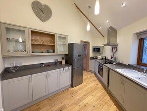 Fridge, microwave, dishwasher, ice maker