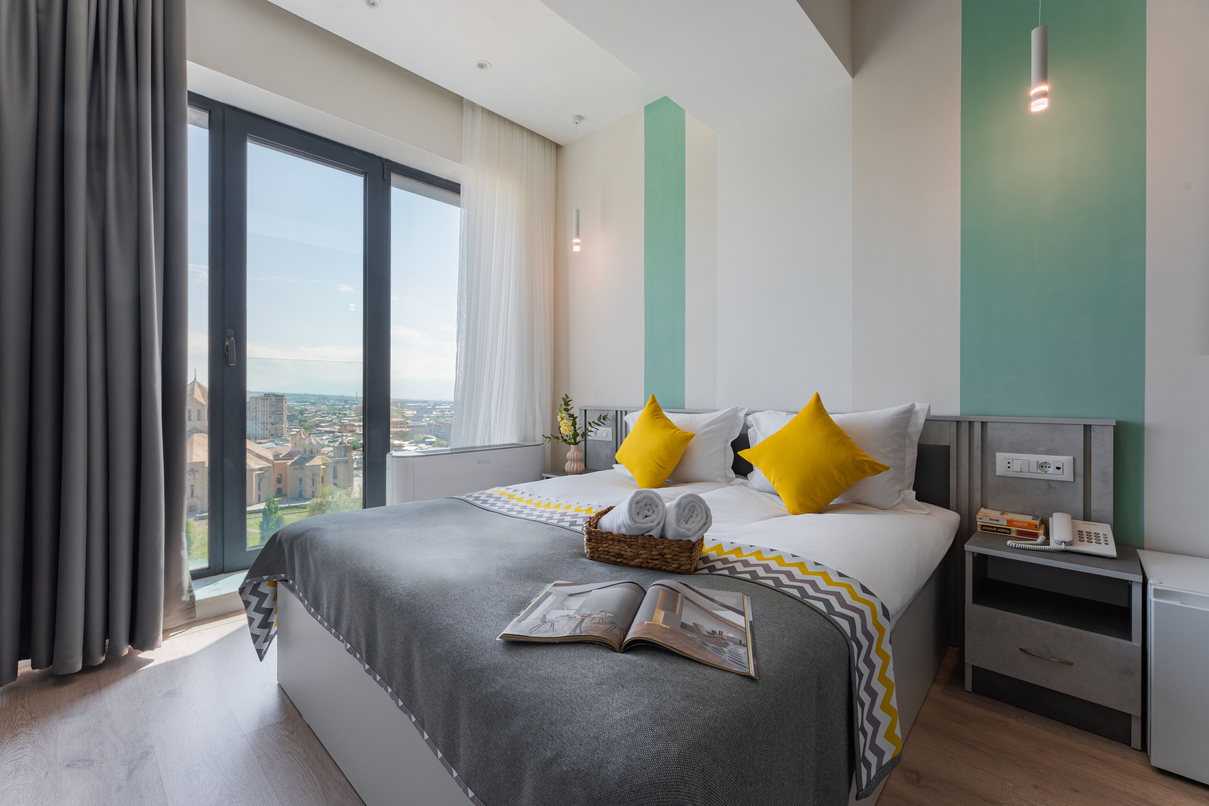 Standard Studio, City View | Egyptian cotton sheets, premium bedding, soundproofing, free WiFi