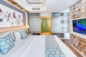 Junior Suite, Pool Access | 1 bedroom, premium bedding, free WiFi, bed sheets