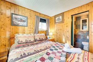 House (1 Bedroom) | Interior - Private Hot Tub + Deck: Riverfront Escape in Drake (Drake)