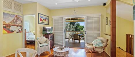 Télévision, lecteur de DVD, livres