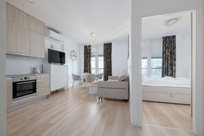 Apartment, City View | Living area - RentPlanet - Apartament Krochmalna (Warsaw)