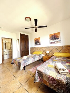 3 slaapkamers, een bureau, een strijkplank/strijkijzer, wifi