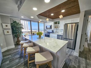 Condo, 3 Bedrooms | Private kitchen | Fridge, oven, coffee/tea maker, toaster - Superbly Updated Ocean View Condo, 303 Brighton, Full Access 3 Bedroom Condo (Myrtle Beach)