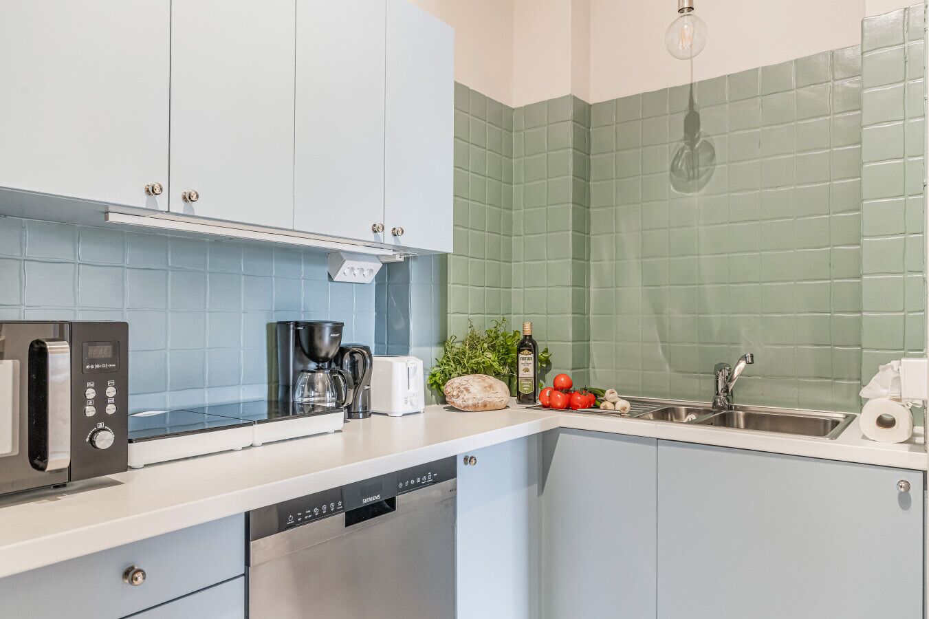 Microwave, stovetop, coffee/tea maker, toaster