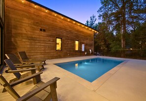 A heated pool - Secluded 3BR Cabin | Heated Pool & Hot Tub (Broken Bow)