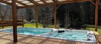Forest setting with swim spa