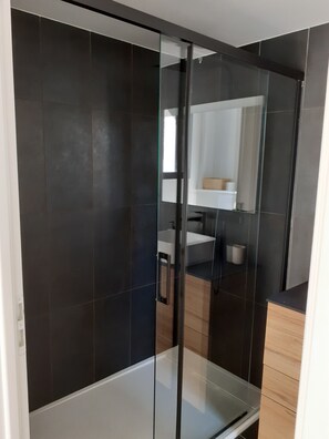 Shower, hair dryer