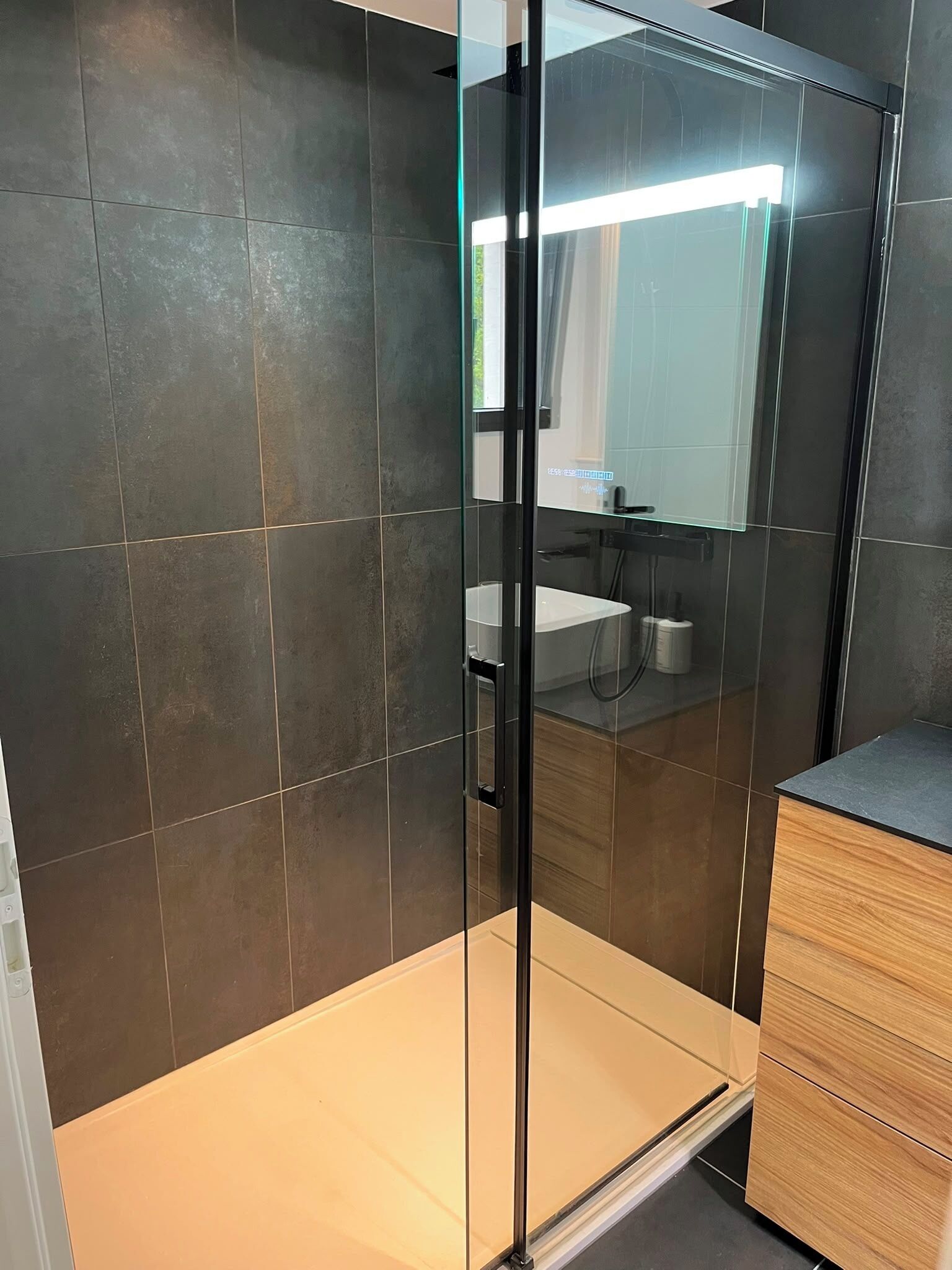 Shower, hair dryer