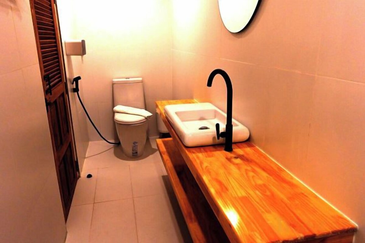 Bathroom | Shower, hair dryer, towels, soap