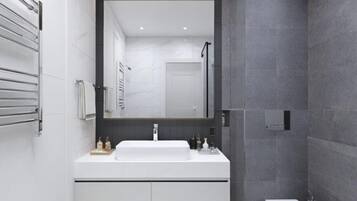 Villa | Bathroom | Shower, hair dryer, towels