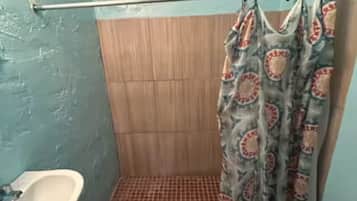 Dusche, Haartrockner, HandtĂŒcher, Seife