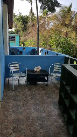 Terrace/patio - Bananas Vieques Guesthouse Room 11/Vibrant Area/Private/Steps to the beach (Esperanza)