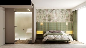 Habitación Deluxe con 1 cama doble o 2 individuales | Baño | Ducha, secador de pelo, zapatillas y bidé