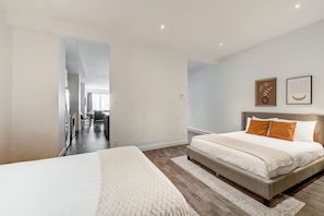 2 bedrooms, desk, iron/ironing board, travel cot