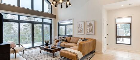 Smart TV, fireplace, stereo