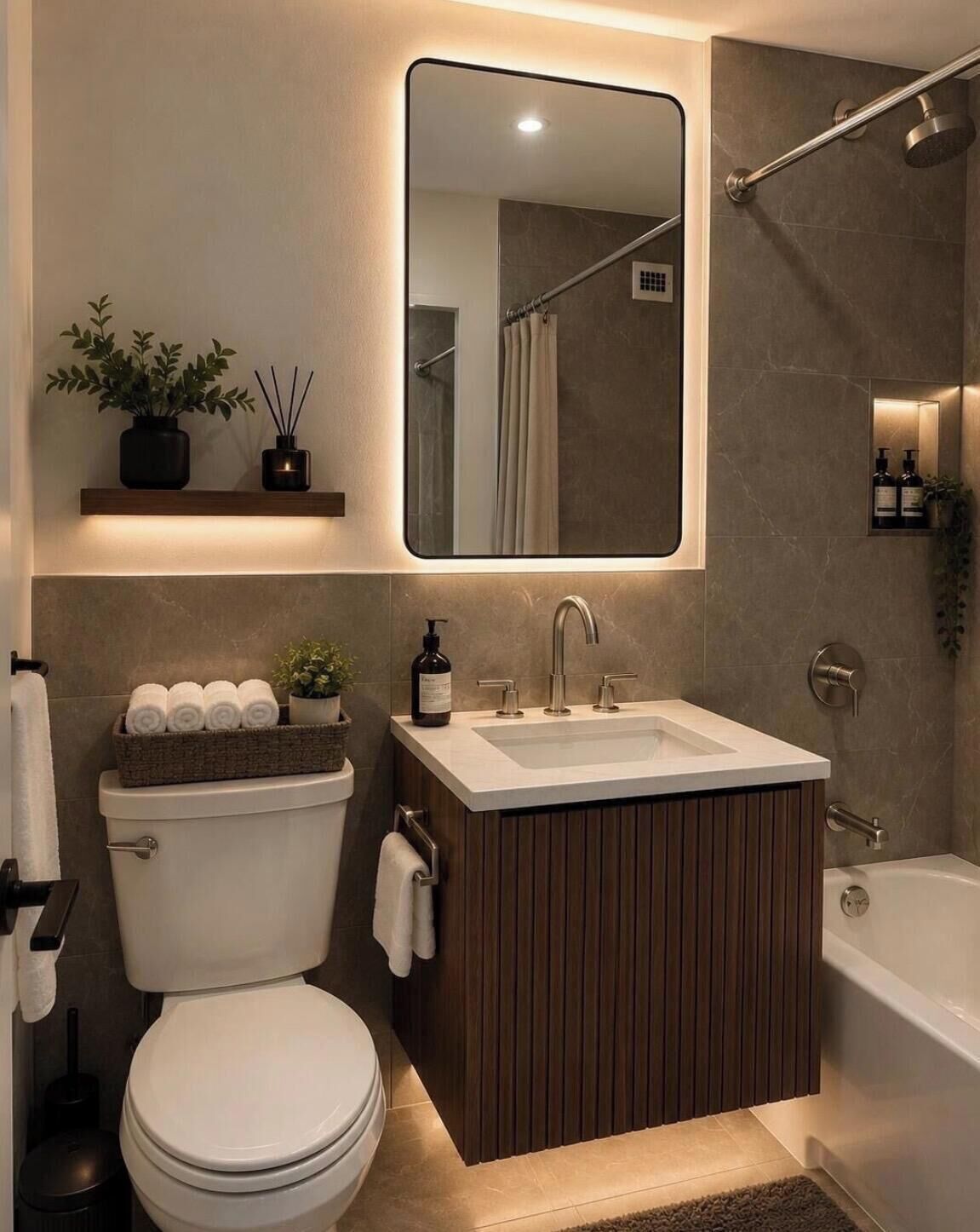 Hair dryer, bidet, towels, soap